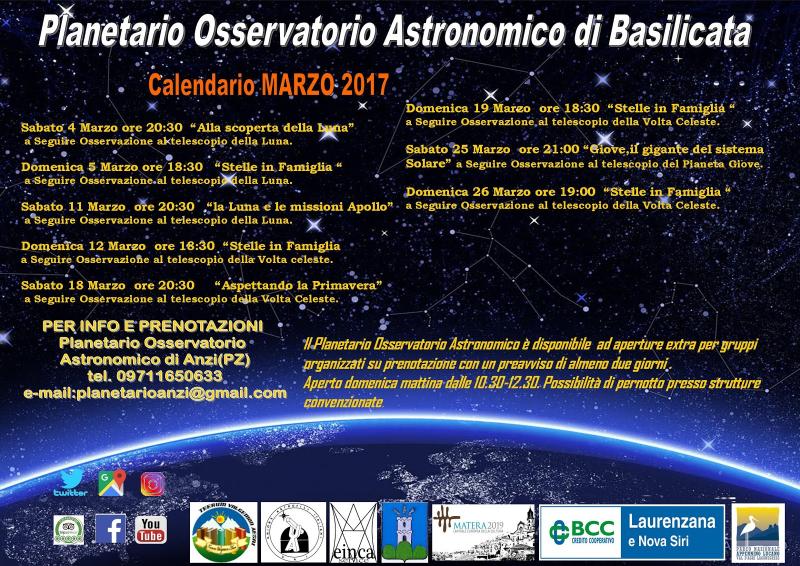 Da Visitare Altro. Osservatorio E Planetario Di Anzi 04/03/2017 - 26/03 ...