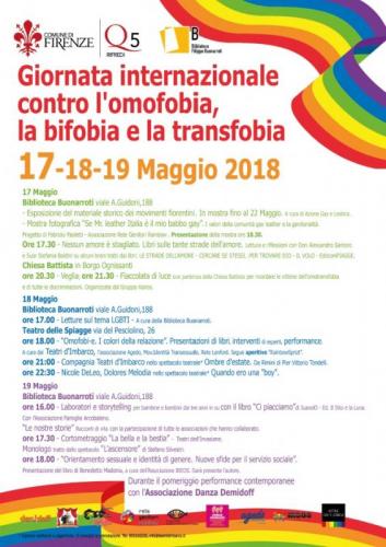 Giornata Internazionale Contro L'omofobia, La Bifobia E La Transfobia - Firenze
